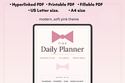 Pink Daily Planner | Hyperlinked, a Poster Template by HeavensStar (Thumbnail 1 of 12)