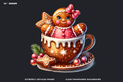 Christmas Gingerbread man cliparts, a Seasonal Illustration by ThatsDesignArt (Thumbnail 3 of 10)