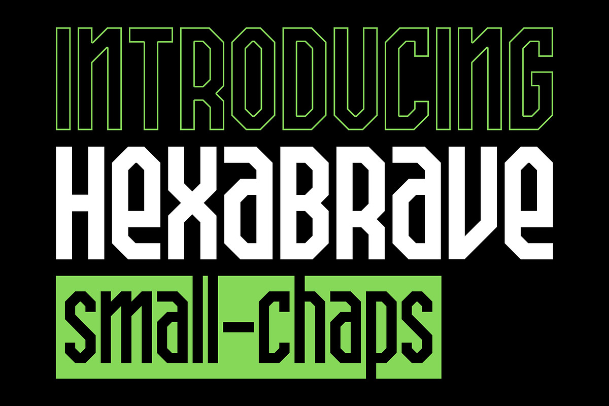 Hexa Brave – Bold Futuristic Font, a Sans Serif Font by Nocturnal Workspace (Photo 1 of 5)