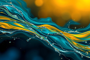 Abstract Liquid Art with Teal and Go, an Abstract Photo by Stock Shape
