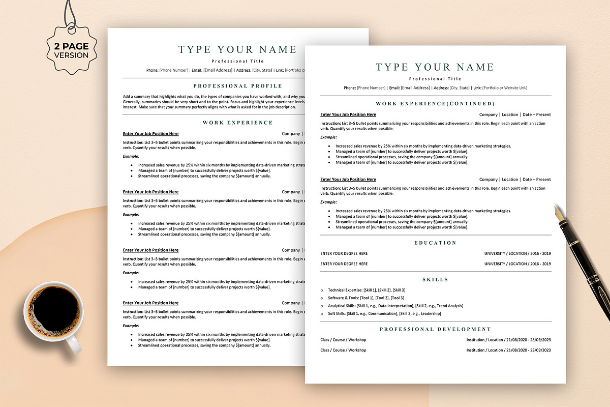 ATS Resume Template, Editable word, a Resume Template by Design_Xlab (Photo 2 of 10)