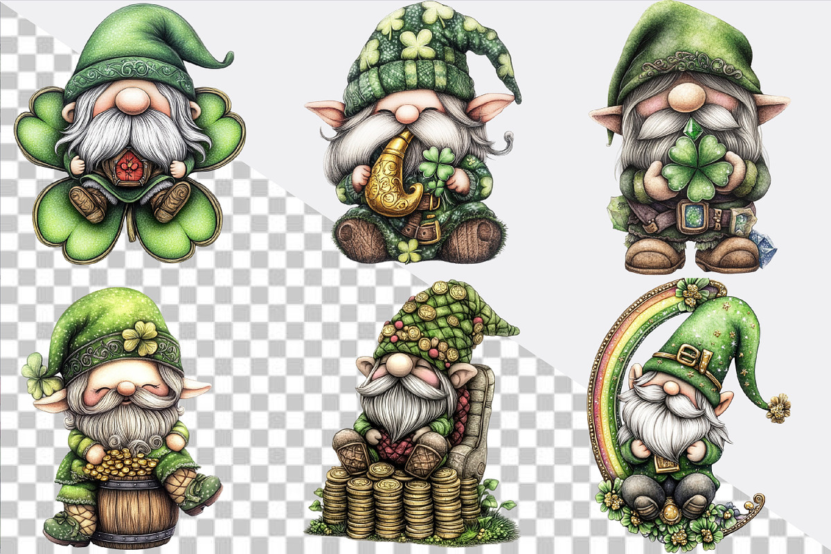 Whimsical St Patrick Gnome Clipart B, an Illustration by SVGArt (Photo 6 of 9)