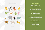Safari Animals Children clipart set, an Animal Illustration by JuliyArt (Thumbnail 2 of 12)