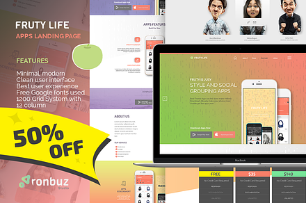 FRUTY LIFE | Apps Landing Page