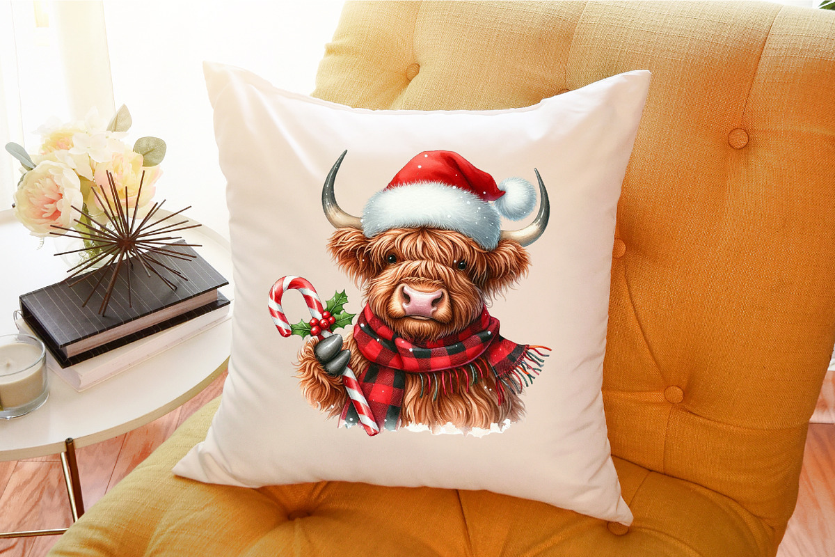 Christmas Highland Cow PNG, an Illustration by Sublimation Artist (Photo 8 of 9)