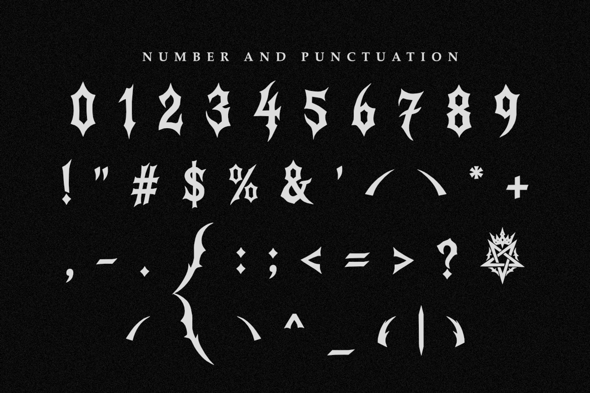 Frozen Sepulcher | Black Metal Font, a Blackletter Font by Masyafi Studio (Photo 4 of 8)