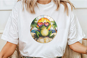 Frog Enjoying Summer Stained Glass, an Illustration by Craft Nest (Thumbnail 3 of 6)
