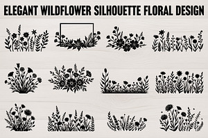 Wildflower Meadow Silhouette Floral, an Illustration by Designs_River