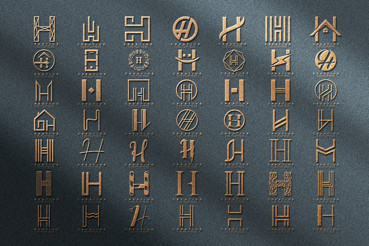 Letter H Logo Bundle Monogram Set, a Branding & Logo Template by Pixel Design (Photo 3 of 7)