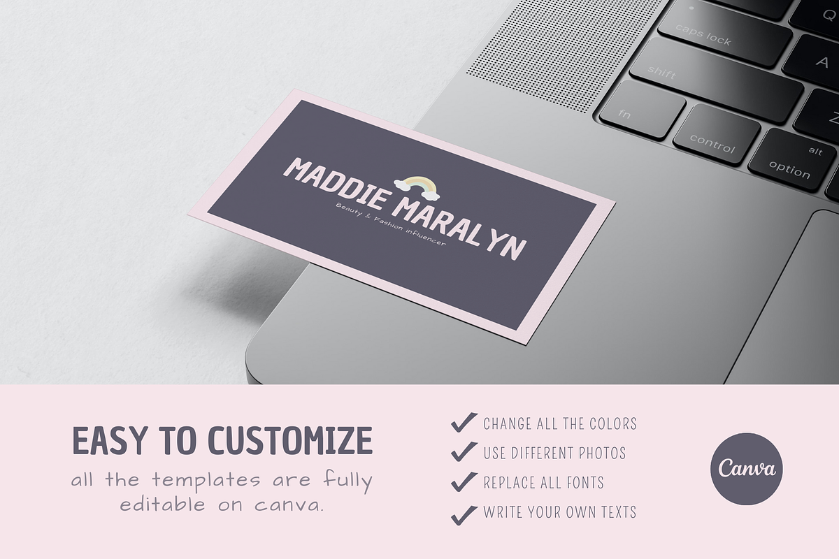 BUSINESS CARD Cute Pastel Colors Inf, a Business Card Template by The Little Lily Studio (Photo 4 of 4)