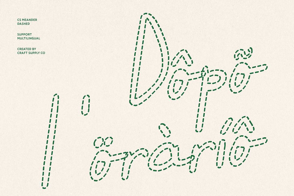 CS Meander Dashed, a Script Font by Craft Supply Co. (Photo 7 of 8)
