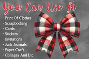 Christmas Buffalo Plaid Bow Clipart, a Work Illustration by Craft Nest (Thumbnail 5 of 5)