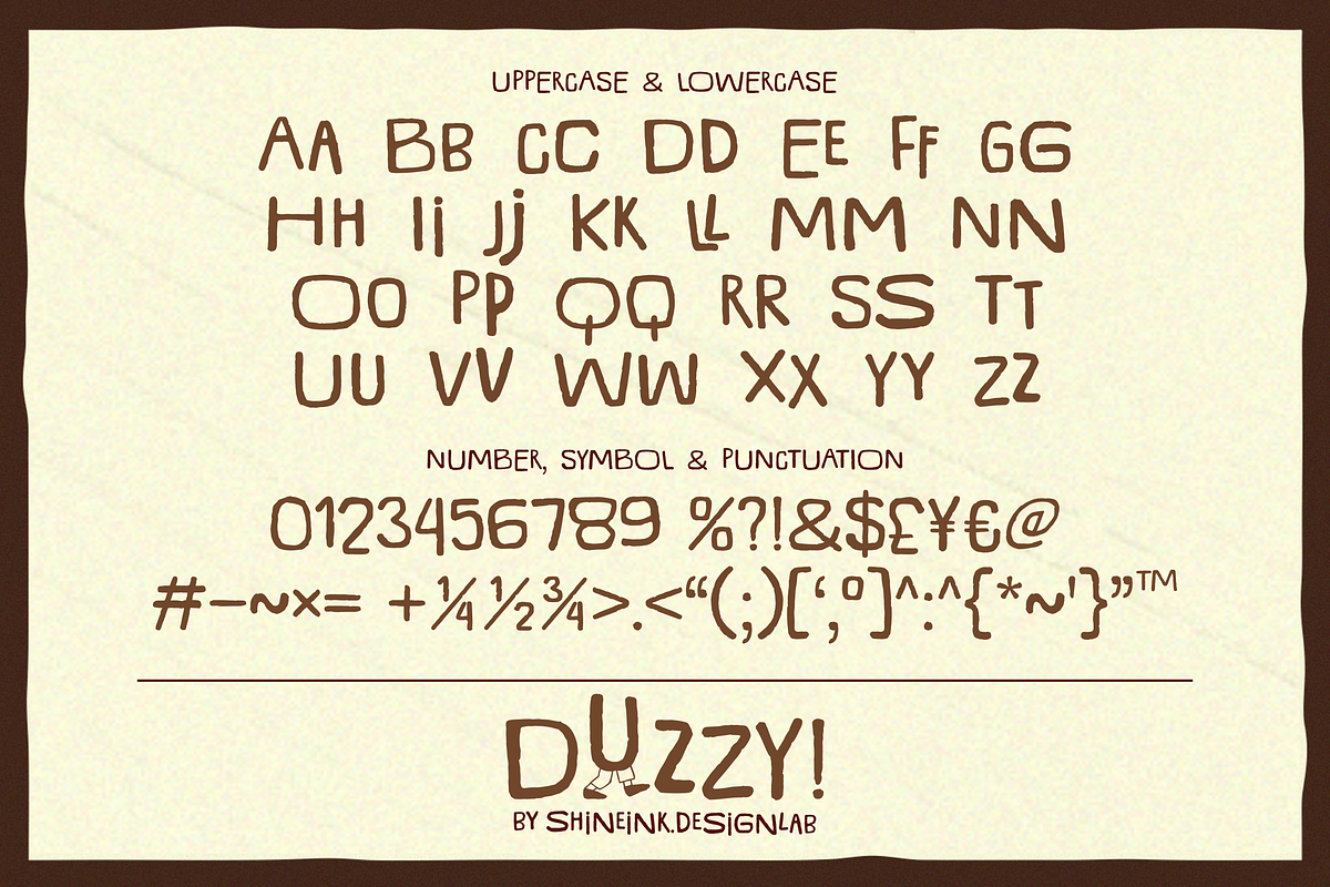 Duzzy – Quirky Display Typeface, a Handwritten Font by shineink.designlab (Photo 11 of 12)