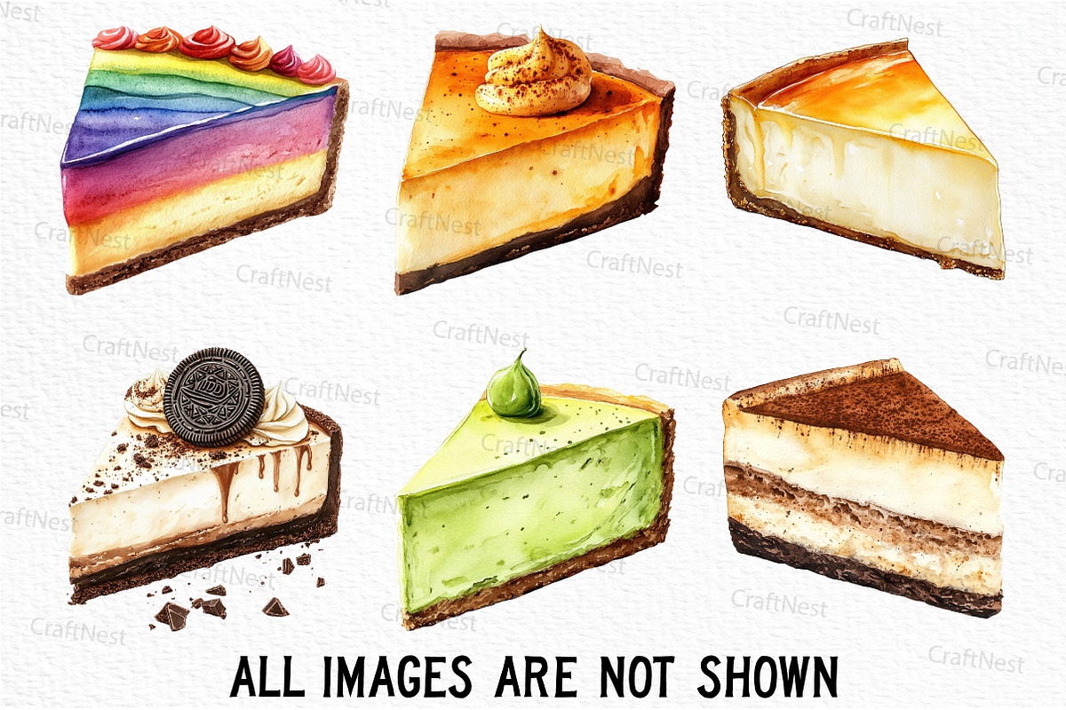 Cheesecake Watercolor Clipart, an Illustration by Craft Nest (Photo 4 of 6)