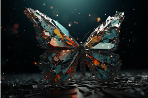 Glass Butterfly. Generate Ai