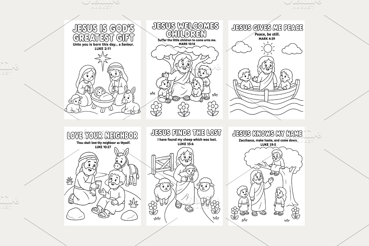 Kids Bible Verse Coloring Pages, a Magazine Template by VIVAT Design Studio (Photo 4 of 5)