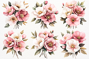 Watercolor Floral Bouquet Clipart, a Decorative Illustration by SugarCloudStudioArt (Thumbnail 2 of 3)