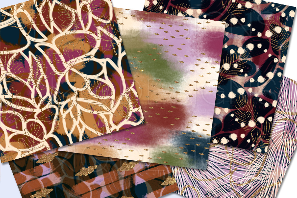 Jewel Toned Abstract Paper Set, a Pattern Graphic by TWG Designs (Photo 2 of 3)