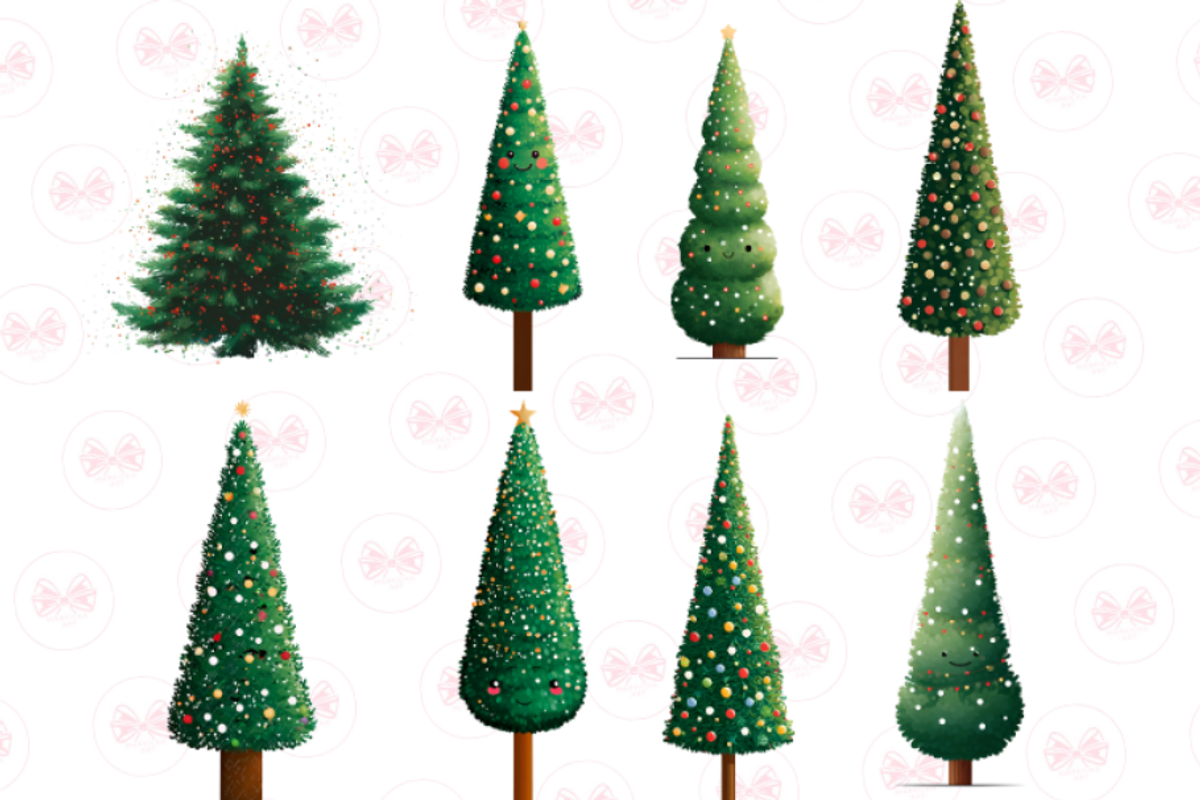 Whimsy Christmas Tree Clipart, an Illustration by Markicha Art (Photo 3 of 5)