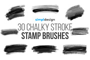 30 Chalky Stroke Photoshop Brushes, a Brush Add-On by SimplDesign (Thumbnail 1 of 3)