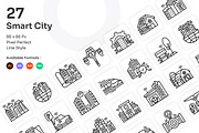 Smart City Icons Set - Line, an Outline Icon by Kmg Design (Thumbnail 1 of 2)