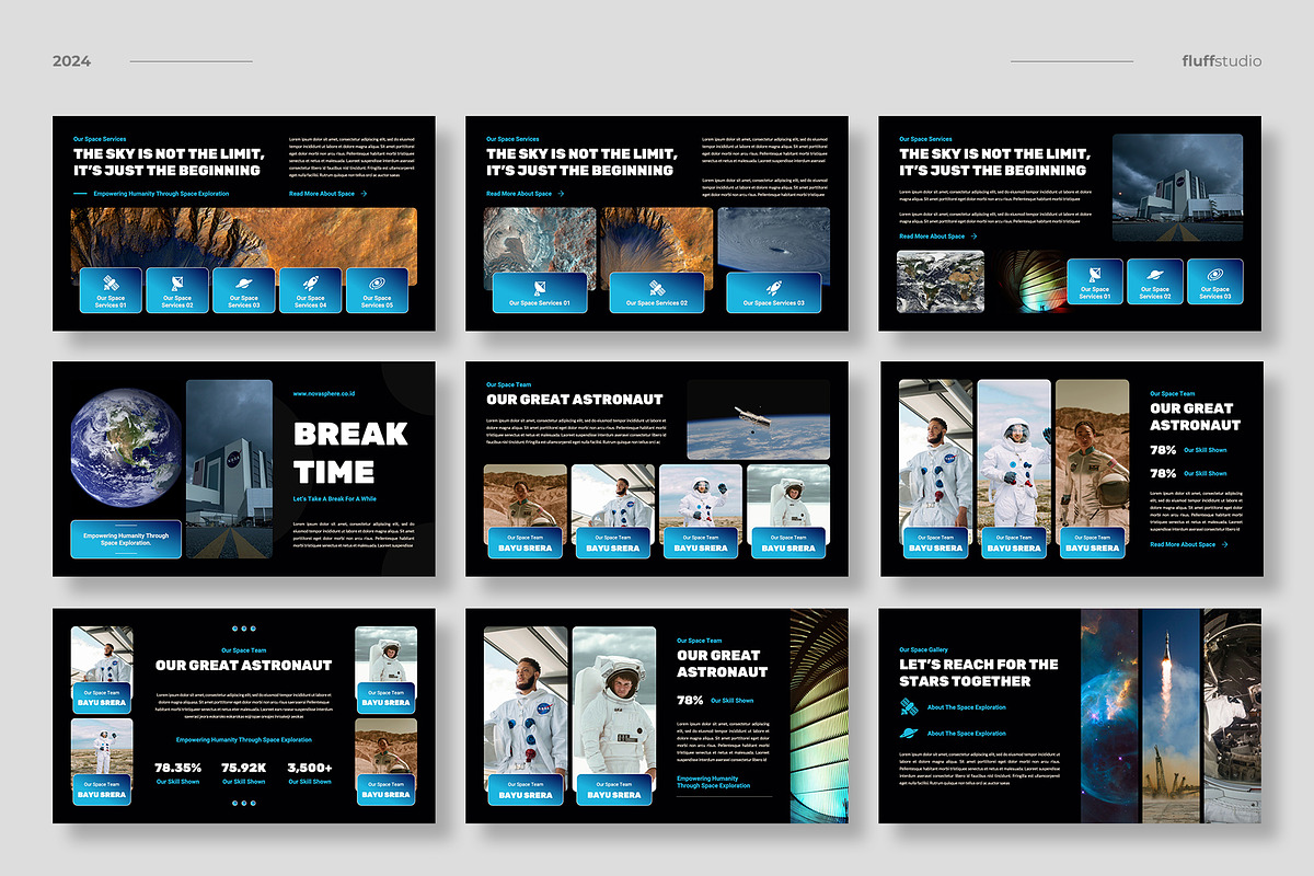 Space & Astronaut Google Slides, a Presentation Template by fluffstudio (Photo 3 of 4)