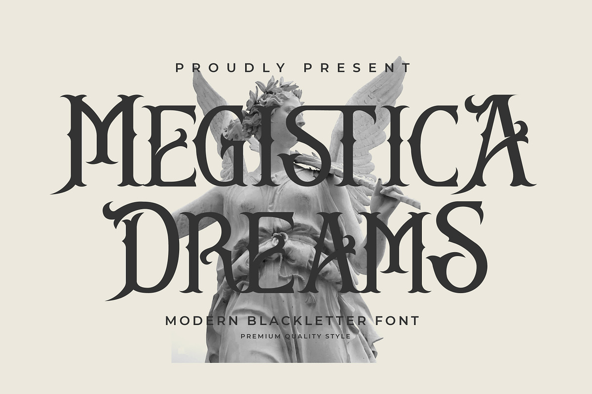 Megistica Dreams Modern Blackletter, a Blackletter Font by Storytype Studio (Photo 1 of 15)
