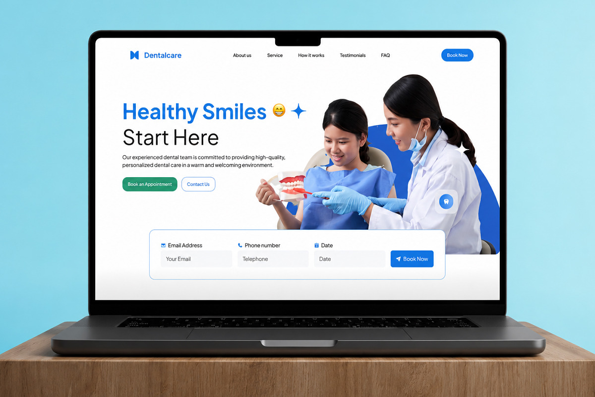 Dental Clinic Website Landing Page, a Landing Page Template by Font Kingdom (Photo 2 of 5)