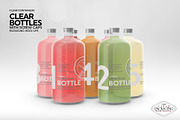 Clear Bottles with Screw Caps Mockup, a Packaging Mockup by INCDesign (Thumbnail 6 of 10)