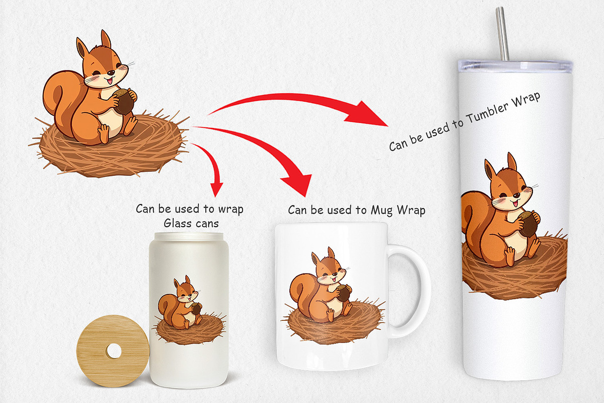 Acorn Squirrel Clipart, a Graphic by Artnoy (Photo 4 of 5)