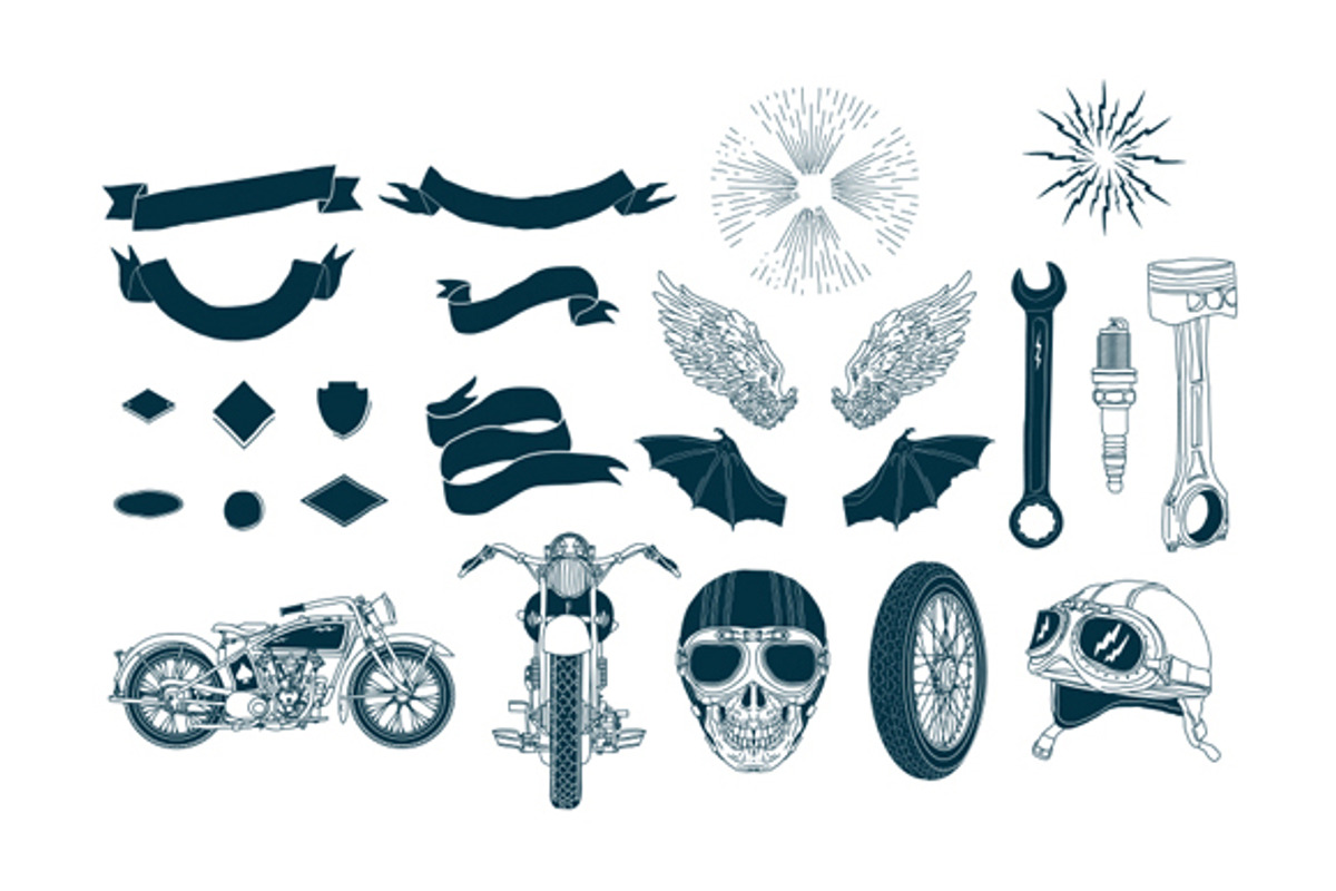 6 Vintage Motorcycles Badges, a Branding & Logo Template by PaperBat (Photo 5 of 5)