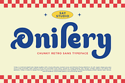 Onilery - Chunky Retro Sans Font, a Sans Serif Font by Say Studio (Thumbnail 1 of 11)