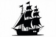Classic Sailing Ship Vector Bundl, an Object Graphic by hafijul (Thumbnail 10 of 11)