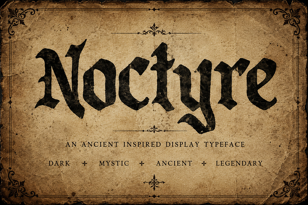 NOCTYRE, a Blackletter Font by Wow Magic (Photo 3 of 4)