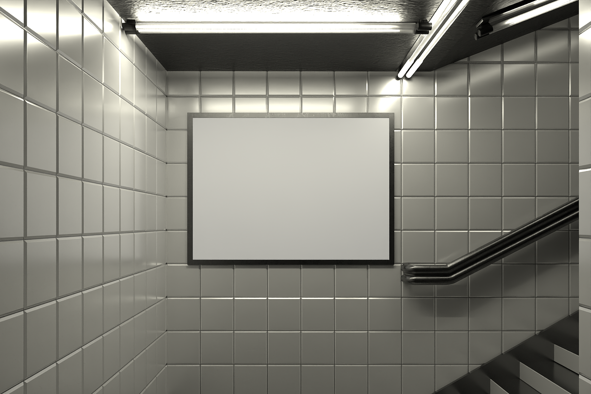 Subway Station Billboard Ad Mockup, an Advertising Mockup by Bartama Graphic (Photo 4 of 4)