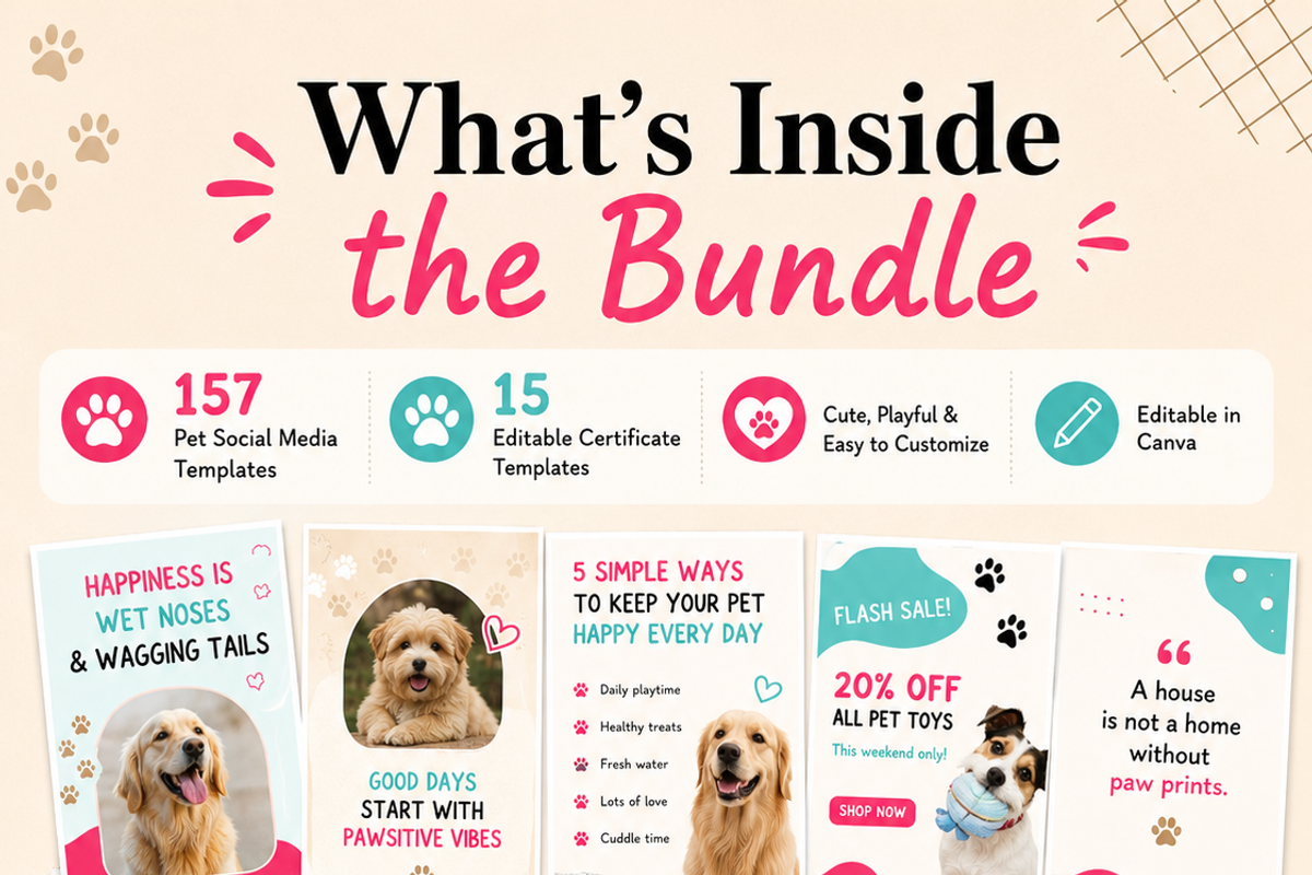Pet Social Media Canva Templates, a Social Media Template by Local Marketing Templates (Photo 8 of 8)
