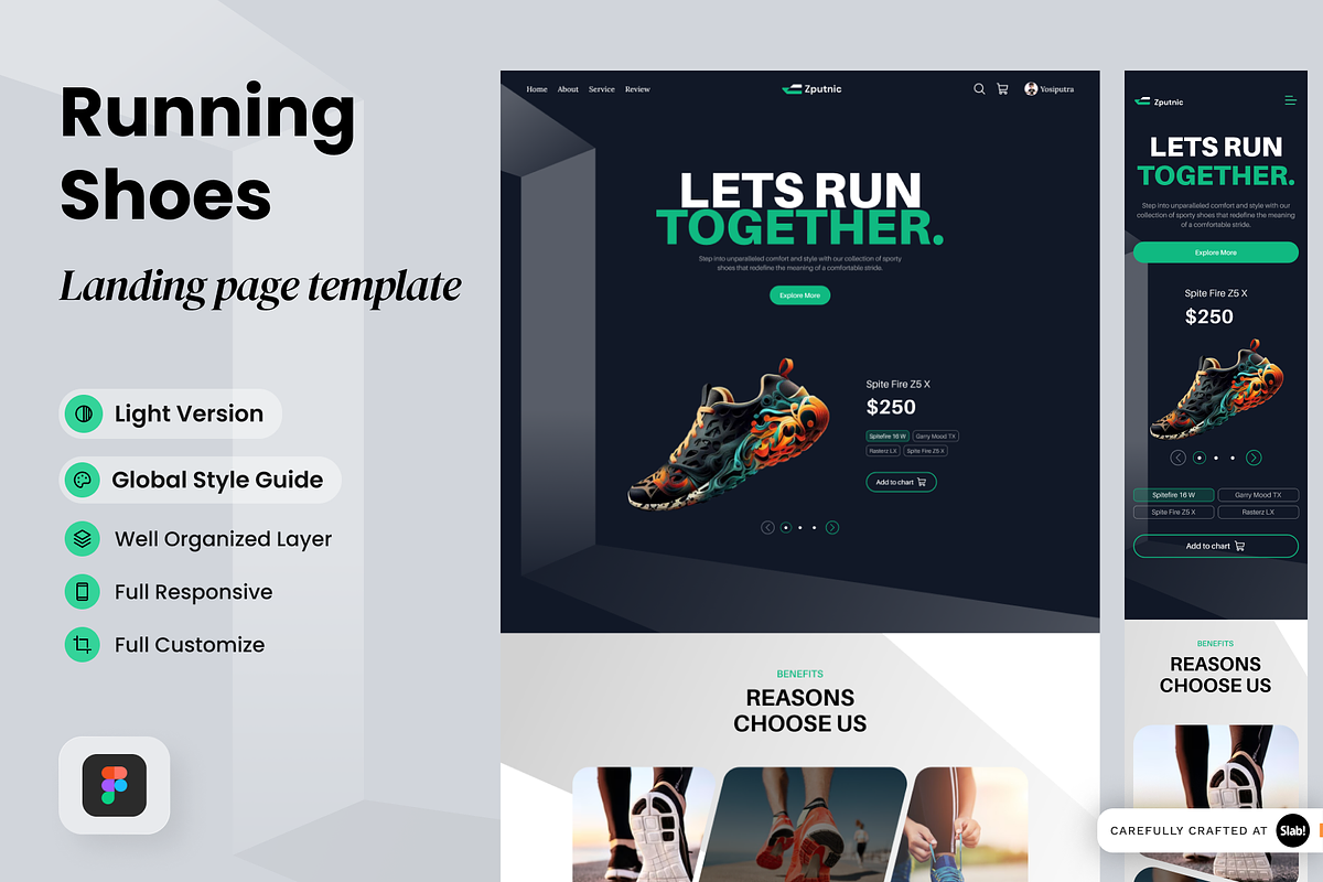 Zputnic - Running Shoes Landing Page, a Landing Page Template by SLAB! Design (Photo 1 of 4)