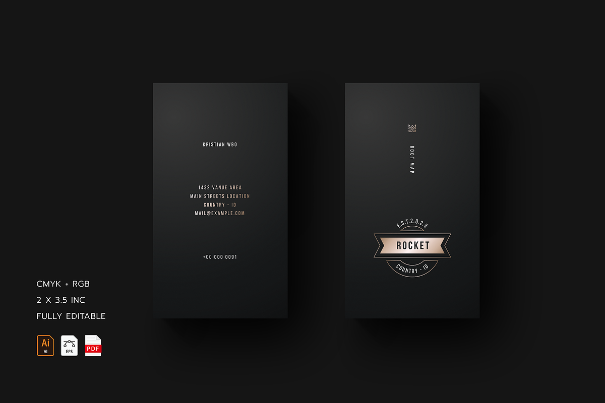 5 in 1 Vertical Luxury Business Card, a Business Card Template by Ctrl space studio (Photo 1 of 5)