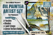 Oil Painter Artist Set for Procreate, a Brush Add-On by SketchWerx (Thumbnail 1 of 21)