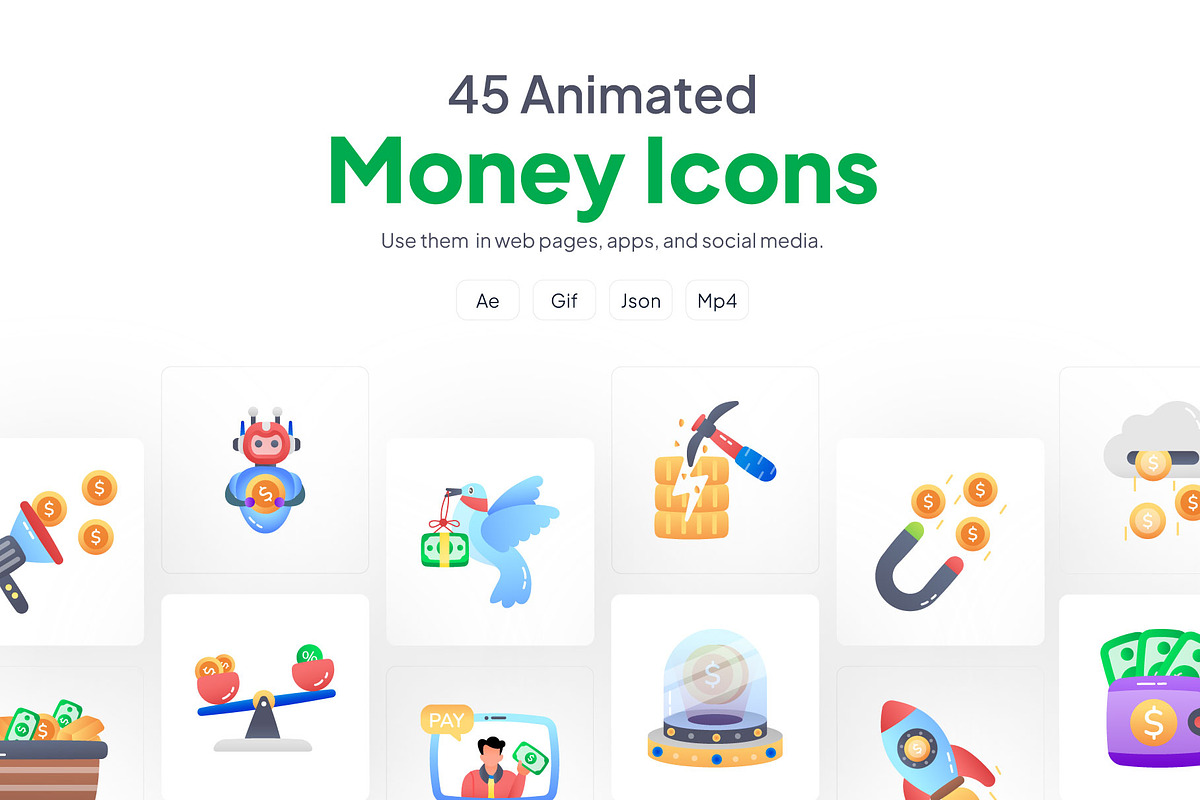 Animated Money Icon Collection, a Duotone Icon by Prosymbols (Photo 1 of 3)
