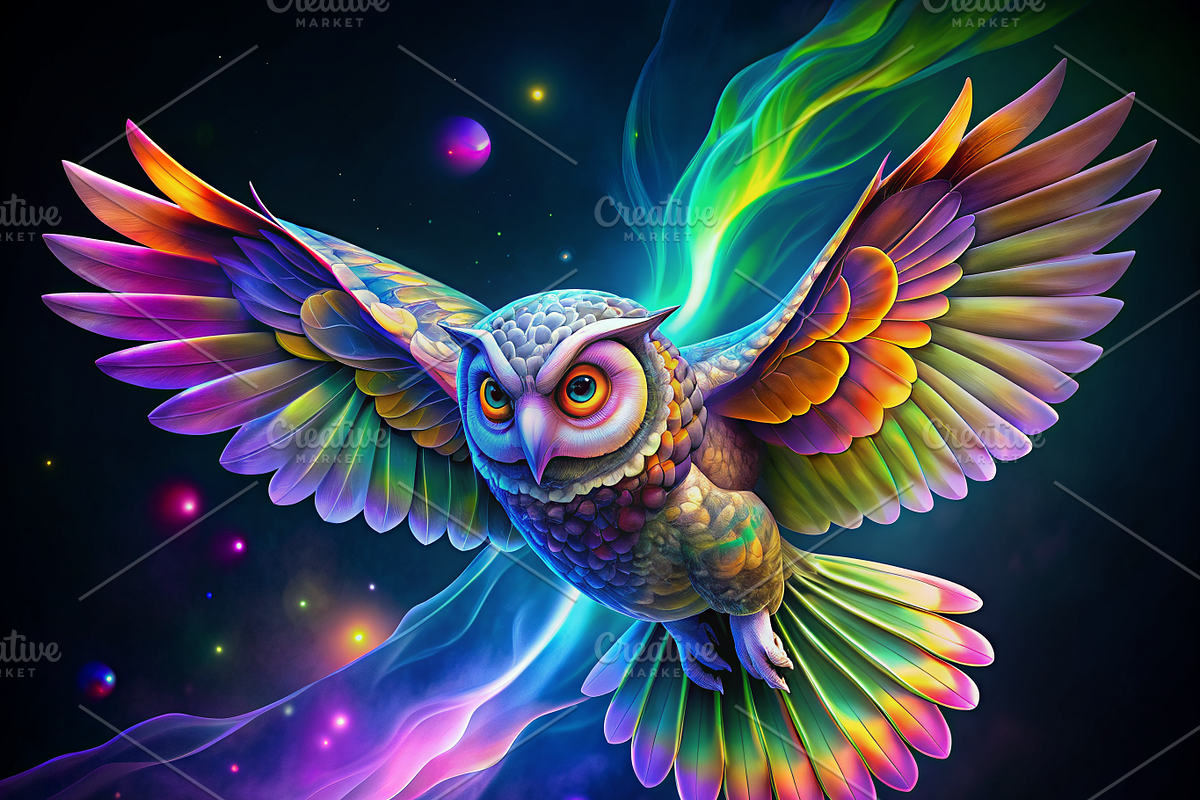 Vibrant Owl Print, an Animal Illustration by ZobaDepot (Photo 1 of 4)
