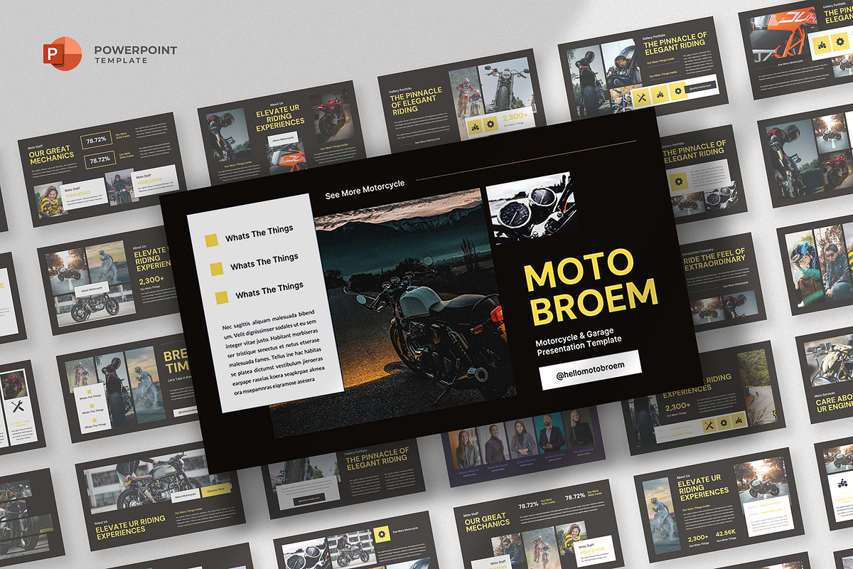 Motorcycle Powerpoint Template, a Presentation Template by fluffstudio (Photo 1 of 4)