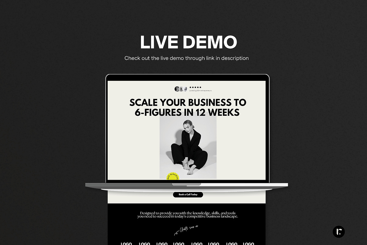 Minimal Landing Page Template Canva, a Landing Page Template by Row Creative (Photo 9 of 9)