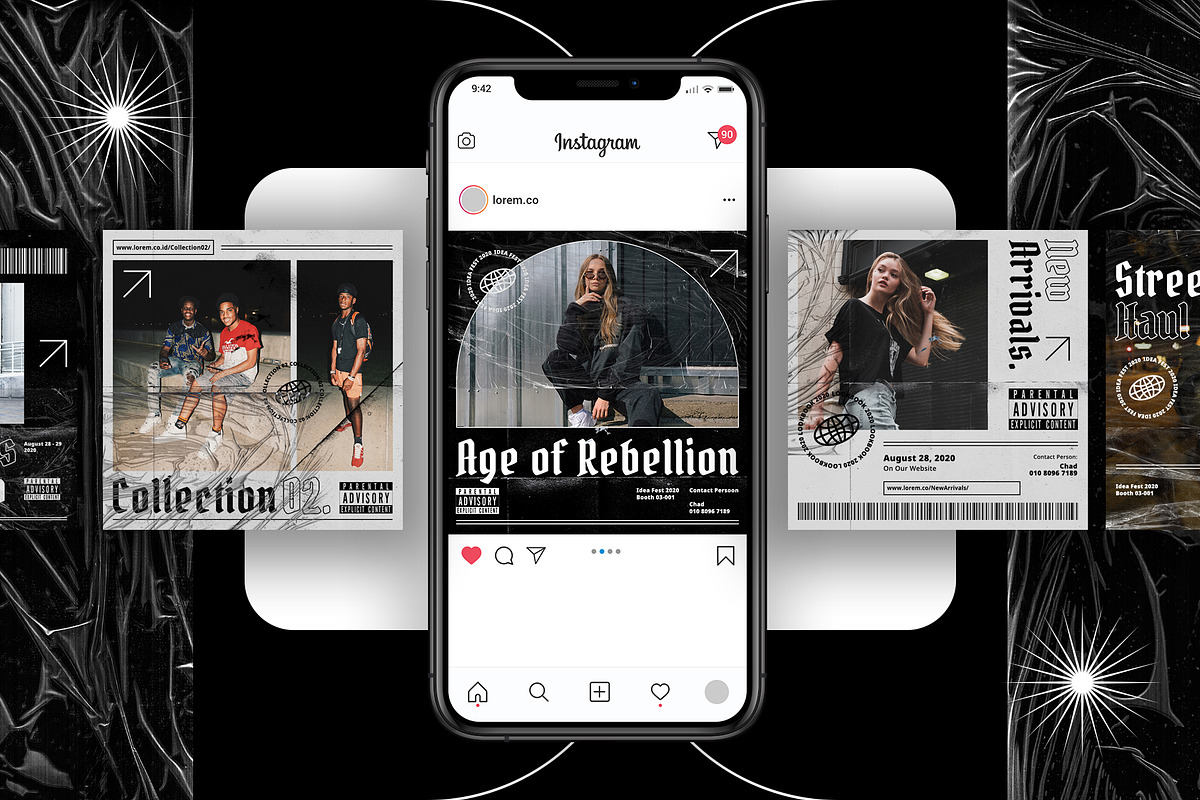 SALE! Streetwear Vol2 Instagram Pack, a Social Media Template by Nenjo Studio (Photo 2 of 4)