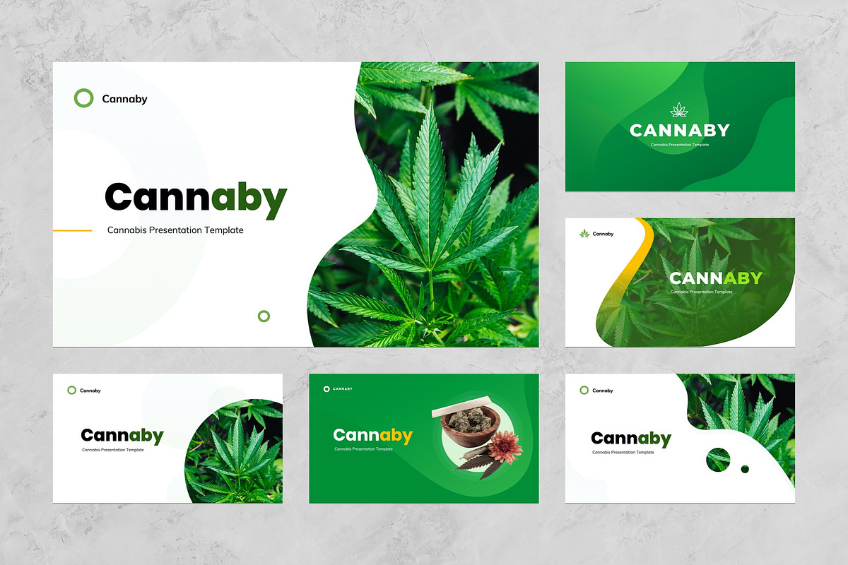 Cannabis Powerpoint Presentation, a Presentation Template by Flat Icons