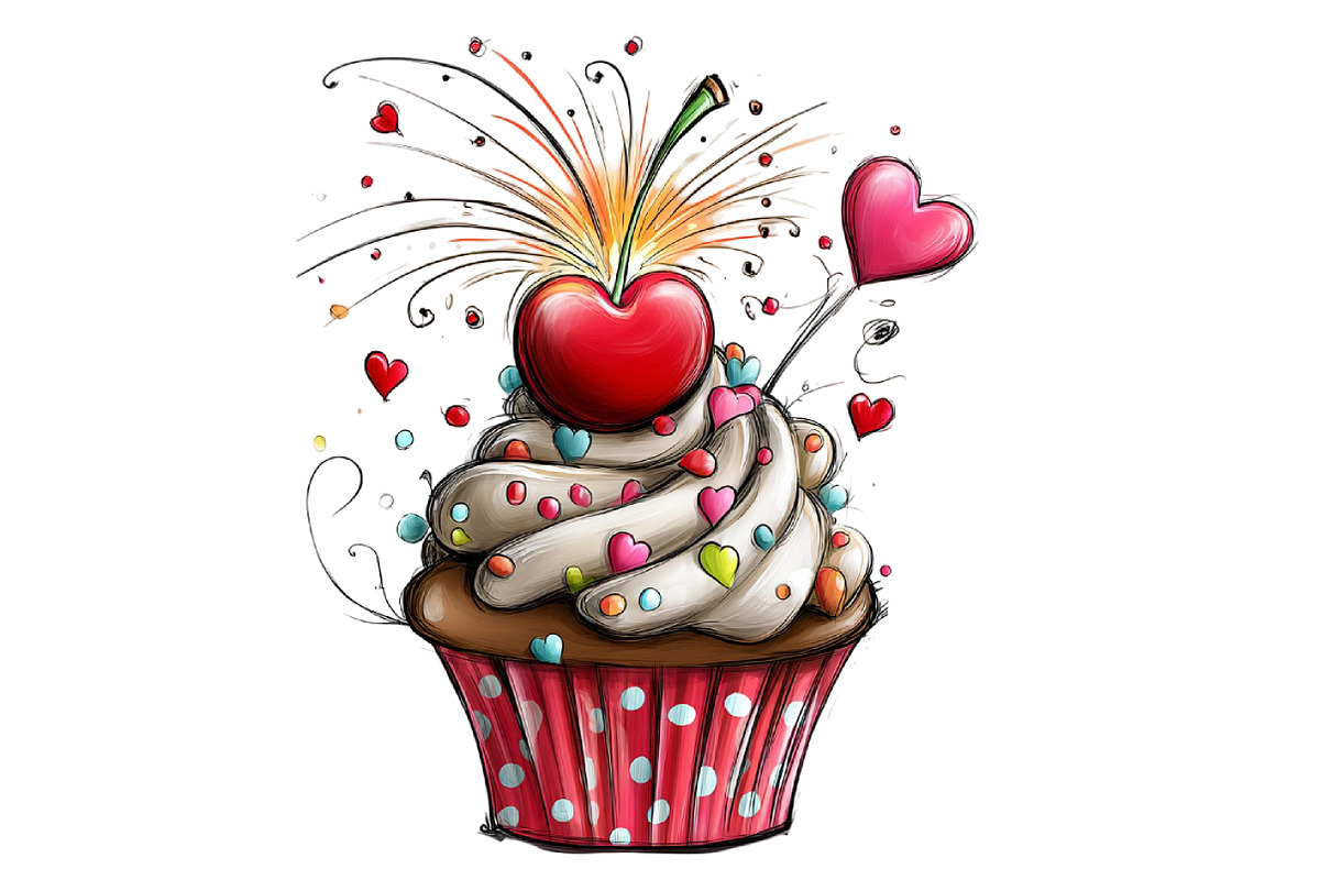 Quriky Valentine cupcake Clipart, an Illustration by Designworld (Photo 5 of 5)