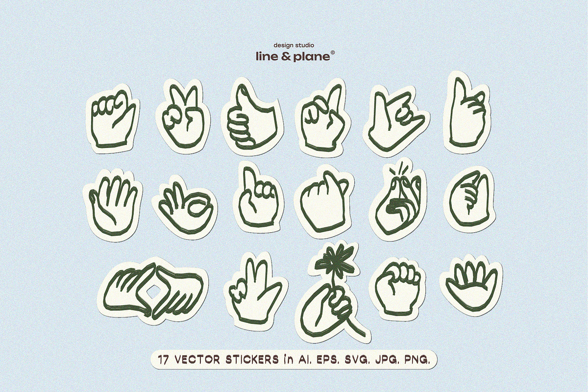 Hands - Vector Illustrations, an Emoji Icon by line & plane (Photo 2 of 7)