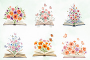 Vintage Flowers With Book Clipart, an Illustration by Creative Art (Thumbnail 8 of 9)