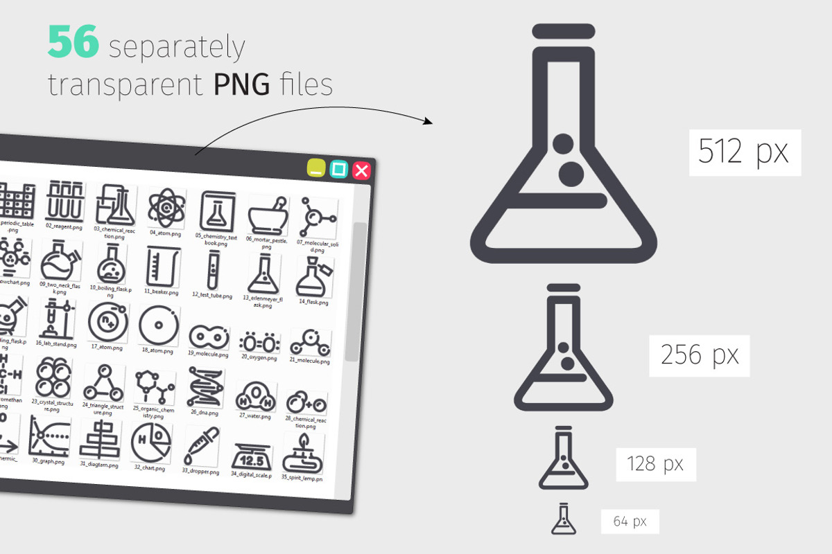 Chemistry Line Icons Set, an Outline Icon by Voysla's Shop (Photo 3 of 4)