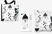 Dog black and white, an Illustration by JuliaFast (Thumbnail 2 of 4)